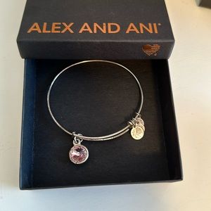 Alex and Ani silver pink stone bracelet.